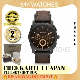 Jam Tangan Fossil Original FS4656 Machine Mid Size Chronograph Fullset Tin Box | Fossil FS4656 Pria