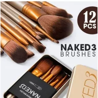 KUAS NAKED 3 ISI 12 PCS NAKED 3 SET MAKE UP BRUSH naked 3 makeup brush blush on kuas dandan 1 set 12