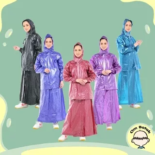 Jas Hujan Rok Polkadot Plevia ROK POP 870 Muslimah Perempuan Mantel Ujan
