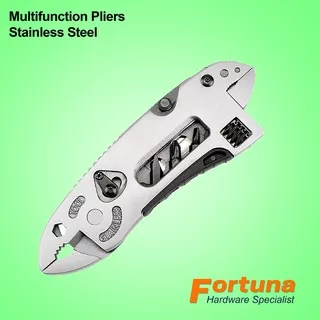 FORTUNA Tang Pisau Lipat Multifungsi | Tang Kombinasi Obeng Kunci Pas | Outdoor Multi-tools