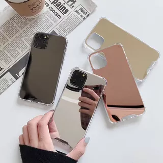 For Apple iPhone 11 Pro Max XS Max XR X 7 8 Plus 6 6s Plus 5 5s SE Mirror Soft Silicone Anti crack Shockproof Case