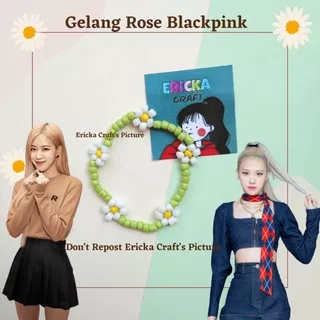 GELANG ROSE BLACKPINK MANIK MANIK BEAD BRACELET KPOP KOREA BY ERICKA CRAFT
