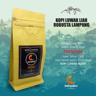 Kopi Luwak Liar Asli Robusta Lampung KAHWAKU Goreng Sangrai Bubuk Coffee Bean 100 Gram