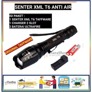 Senter Swat Led Cree XML-T6/X8 TAFFLED 3800 Lumens Lampu Senter Led Super Terang 5 Mode Cahaya