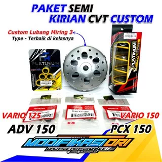 PAKET UPGRADE CVT VARIO 125 150 PULLEY BUBUT PCX MANGKOK GANDA CUSTOM RACING ADV ROLLER VARIO PER CVT 1500 RPM ROLLER RACING