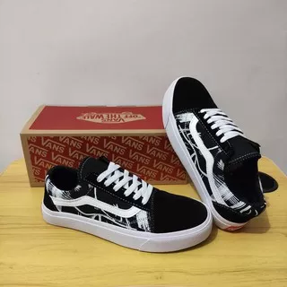 SEPATU OLD SKOL VANS FETTINO HITAM CORAK PUTIH  CASUAL PRIA WANITA SEPATU SNEAKERS MURAH VNS ERRA