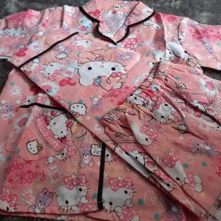 Piyama Anak Karakter Hello Kitty & Poli Piyama Lengan Pendek Celana Panjang