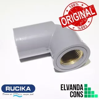 Knee Drat Dalam (KDD) Kuningan PVC RUCIKA Sambungan Kran Faucet Elbow MI 1/2 1/2 inch