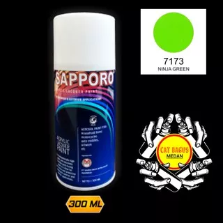 SAPPORO 7173 NINJA GREEN CAT SEMPROT 300 ML CAT MOTOR AEROSOL PYLOX HIJAU MUDA KAWASAKI NINJA 8173 PILOKS PILOX PILOK DITON PREMIUM SAPORO SAMURAI SHOGUN MEDAN BINJAI SUMATERA