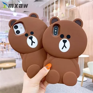 Soft Case Desain Beruang Coklat Gaya Korea Untuk iPhone 14 Pro Max 14 Plus 13 Pro Max 12 Pro Max 11 Pro Max X 7 8 6 Plus 5 5s SE