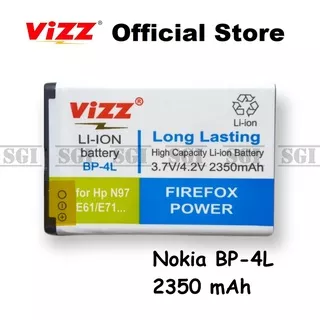 Baterai VIZZ Double Power Original 100% Nokia BP-4L BP4L E6 E6i E63 E71 E72 E73 E90 N97 6650 6760 E52 E55 N810 Dual Handphone Ori HP Batre Batrai Battery