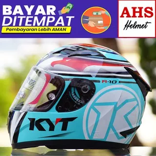 Helm KYT R10 Aquamarine - Free Tas Helm KYT R10 Race Edition Aquamarine