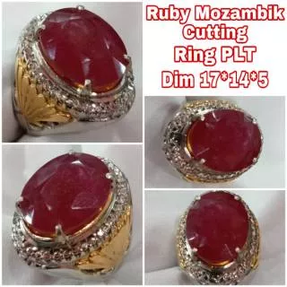 Cincin batu permata ruby mozambik cutting jumbo natural ring stuncasting/cincin pria batu akik murah