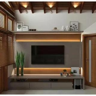 Backdrop tv lemari tv rak tv kabinet tv interior furniture walldesk murah berkualitas