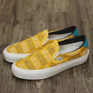 MIRROR QUALITY SEPATU VANS SLIP ON PRINT YELLOW CASUAL PREMIUM BNIB SNEAKERS TERMURAH