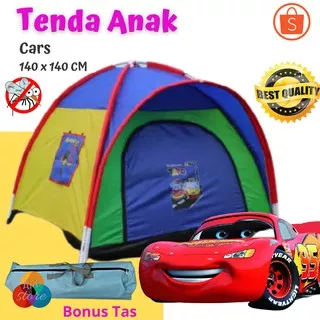 Tenda Anak Karakter Cars Ukuran 140 x 140 cm | Grosir Tenda Anak | Tenda Anak Camping