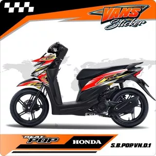 Striping motor beat pop - Lis sticker striping  variasi motor honda beat pop (D)