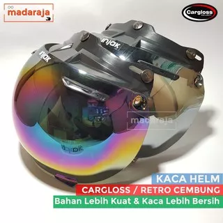 Kaca Visor Helm Model Cargloss Bogo Retro Merk Injak Cembung Clear Bening Hitam Silver Pelangi