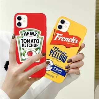 French`s Yellow Mustard Tomato Ketchup Pattern Case IPhone 13 12 11 Pro ProMax 6 6s 7 8 Plus SE 2020 X XS XR XSMAX Soft TPU Yellow Red Covers