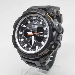 Jam Tangan DIGITEC ORIGINAL PRIA DG-2130T-04 HITAM PUTIH OREN