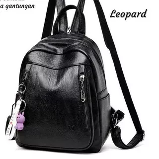 PROMO TERBATAS!! Tas Ransel Backpack Multifungsi Bahan Semi Kulit Anti air Resleting 3 Leopard terba