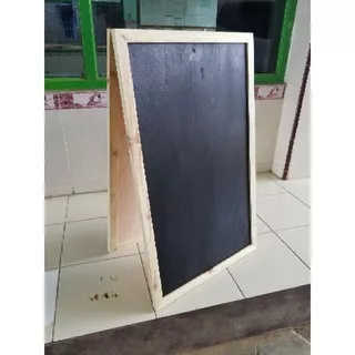 Papan Black board untuk papan tulis 2 sisi menu kafe booth bahan jati belanda