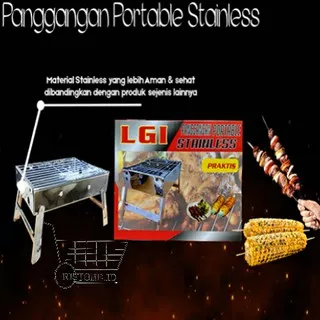 Grill Portable Stainless / Alat Panggang BBQ Grill Portable  / Panggangan Grill bbq alat bakar sate