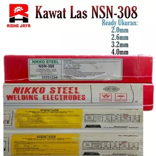 KAWAT LAS STAINLESS NSN-308 NIKKO STEEL 1kg 2MM/2.6MM/3.2MM/4.0MM