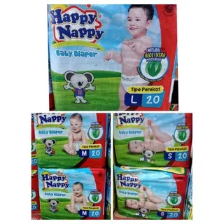 Happy Nappy Popok Perekat Happy Nappy Diapers Popok Sekali Pakai Popok Perekat Happy Napy S20|M20|L20