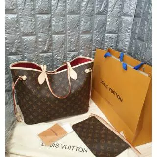 LV Neverfull Premium AAA Authentic Quality Size 33cm Free Paperbag LV