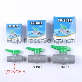 Ball Valve SOLIGEN Stop Kran PVC 1/2 Inch Inci Stop Keran Air 1/2Inch 1/2Inci 1/2 CN001