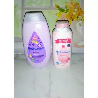 Johnsons Baby Lotion Bed Time + Johnsons Baby Powder