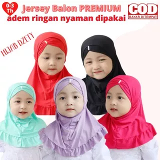 J001 Bergo Jilbab Bayi Renda kepala Anak Maryam Kerudung/Anak kids Renda Kepala 0-1 Tahun MURAH