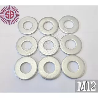 M12 Ring Plat Galvanis Putih WP Washer Plate 12mm