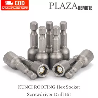 MATA BOR ROOFING 10MMX65MM 1 PCS - MATA SOCK ROOFING  Magnetic Screwdriver Bit hex socket - MAGNETIC NUT - BAUT KUNCI KEPALA ROOF