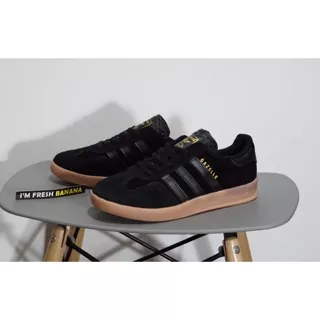 Sepatu Adidas Gazelle OG Classic 2 Indoor Black Rubber Gum Brown Hitam