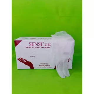 Sarung Tangan Vinyl Sensi/ Handscoon Transparan Vinil Sensi/ Sensi Vinyl Gloves