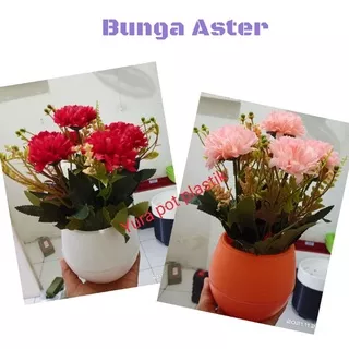 Bunga hias Aster artificial | bunga hias plastik mini hiasan meja