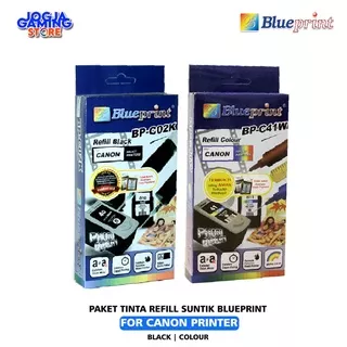 PAKET TINTA REFILL / TINTA SUNTIK CANON BLUEPRINT - BLACK & COLOUR