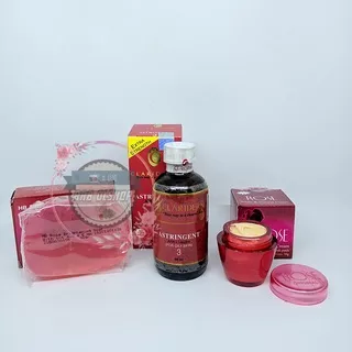 BB _ PROMO Paket 3 IN 1 CREAM ROSE ORIGINAL - Sabun HB Rose Brightening Soap With vitamin A, C & E Original BPOM Dan Toner Claridem 03