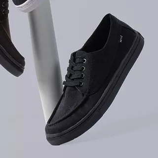 Sepatu Sneakers Pria Reyl Jams Full Black Original Sneaker Kets Boat Shoes Canvas Santai Jalan Cowok