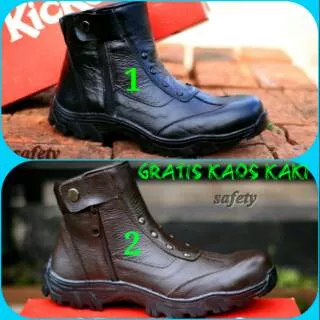 SEPATU SAFETY SEMI BOOTS PRIA KICKERS BOOT SLETING KULIT ASLI TRACKING MOTOR TOURING ADVENTURE KEREN