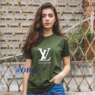 Kaos LV LOUIS VITON Wanita | Baju Kaos Wanita Lengan Pendek Jumbo S - XXL | Tshirt Wanita  Korea Cotton Combed 30s Premium | Kaos Wanita Dewasa Seksi Murah | Kaos Atasan Olahraga Senam Zumba | Kaos Couple Bestie Terbaru 2022