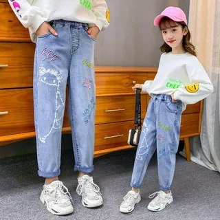 LALA BOYISH JEANS/CELANA JEANS ANAK TANGGUNG/ CELANA GAMIS ANAK/ CELANA RIPPED ANAK