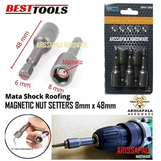 Mata Bor Roofing Mata Sok Magnetic Nut Setters Driver Bor Sock Baut Baja Ringan 8x48mm