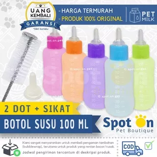 Botol Susu Kucing Anjing 100 ML - 1 Set | Botol Dot Susu Sikat Kelinci | Pet Milk Bottle 100ml