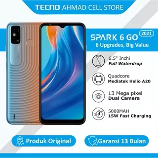 TECHNO SPARK 6 GO 2021 DESAIN MEWAH, DUAL CAMERA, 6,5 INCHI, MEDIATEK HELIO GARANSI RESMI TECHNO INDONESIA