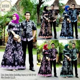 COUPLE GAMIS KATUN FIT LD 102 CM XL MOTIF ANGGREK MURAH BATIK SARIMBIT WARNA MERAH UNGU TOSCA BIRU