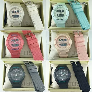 DIGITEC BDA 4090 WANITA ORIGINAL / JAM TANGAN CEWEK BDA4090 / BDA-4090 / DA 4090T WATCH ORI MURAH RUBBER CANVAS SPORT