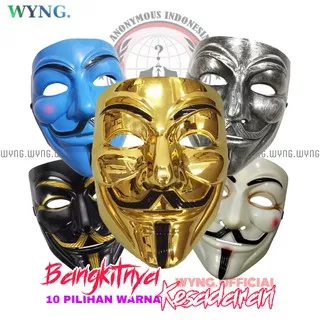 Profesional Hacker 10 Warna - Topeng V Vendetta Mask Occupy Anonymous Cosplay Guy Fawkes Halloween